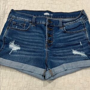 Old Navy Women's Distressed Dark Blue Jean Shorts